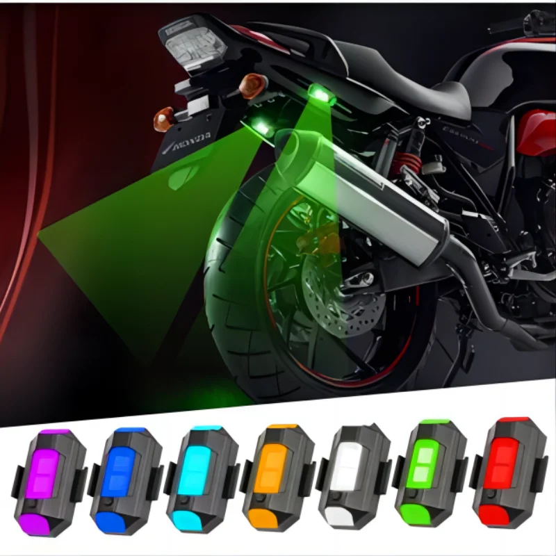 1Set Motorcycle Mini Tail Warning Light Drone Strobe LED 7 Colors Vane Signal Indicator Refitting Light