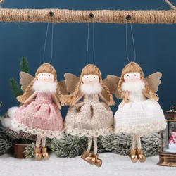 봉제 천사 인형 크리스마스 트리 펜던트 장식 크리스마스 천사 소녀 인형 새해 어린이 선물 Christma 홈 장식 Navidad