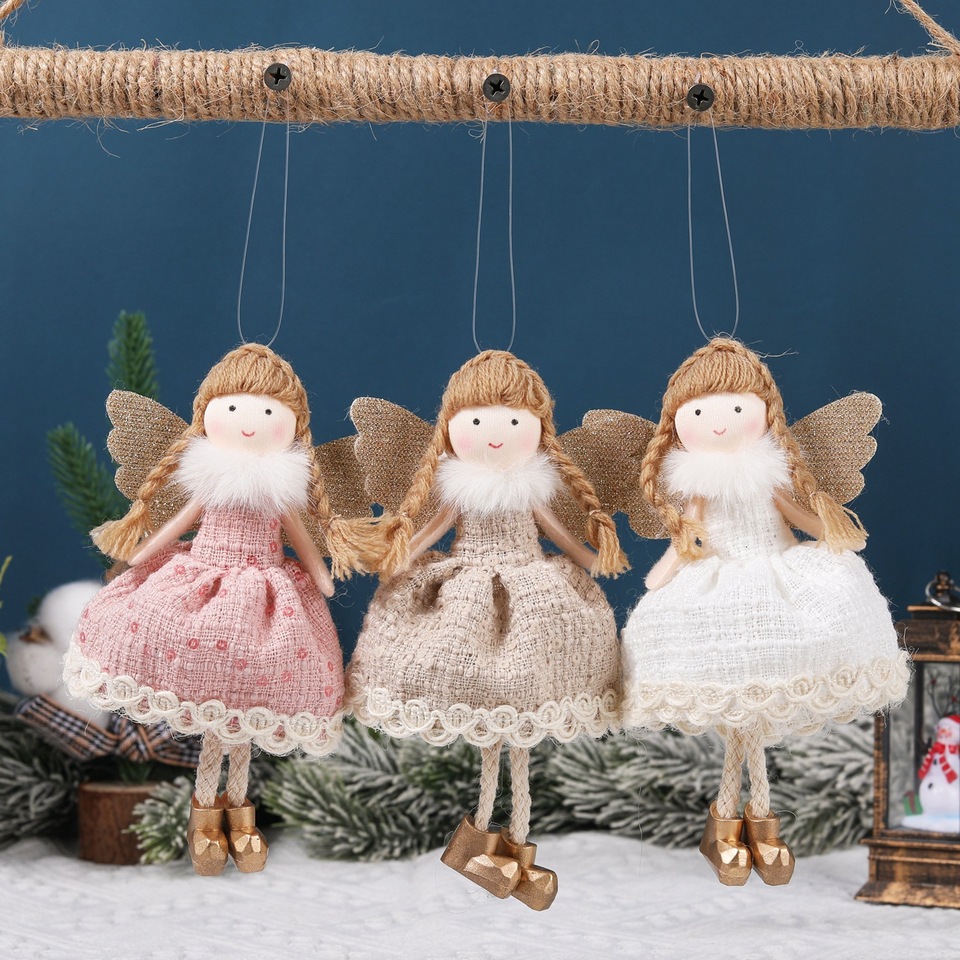  Plush Angel Doll Christmas Tree Pendant Decor Christmas angel girl Doll New Year Kids Gift Christma Home Decor Navidad 