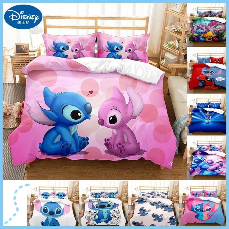 Disney Lilo Stitch Bedding Set Children Cartoon Duvet Covers Pillowcases Single Double Twin Full Queen King Size Boy Girl Gift