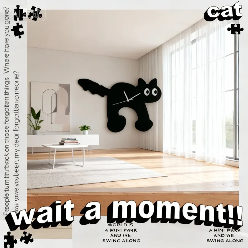 Creative Wall Clock Cat Dog Watches Acrylic Bedroom Silent Clocks Art Interior Living Room Modern Cute Home Decoration Gifts