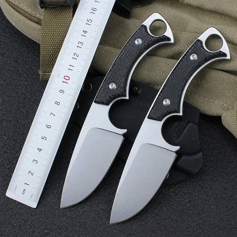 Men Fixed Knife D2 Blade Small Straight Jackknife Tactical Hunting Survival Bushcraft Knives Outdoor Hand Tools With Sheath