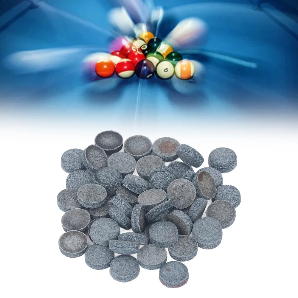 

50PCS Leather Billiard Pool Cue Tips Storage Box Glue-on Pool Cue Tips Replacement Multiple Sizes Snooker Cue Tips Snooker Cues