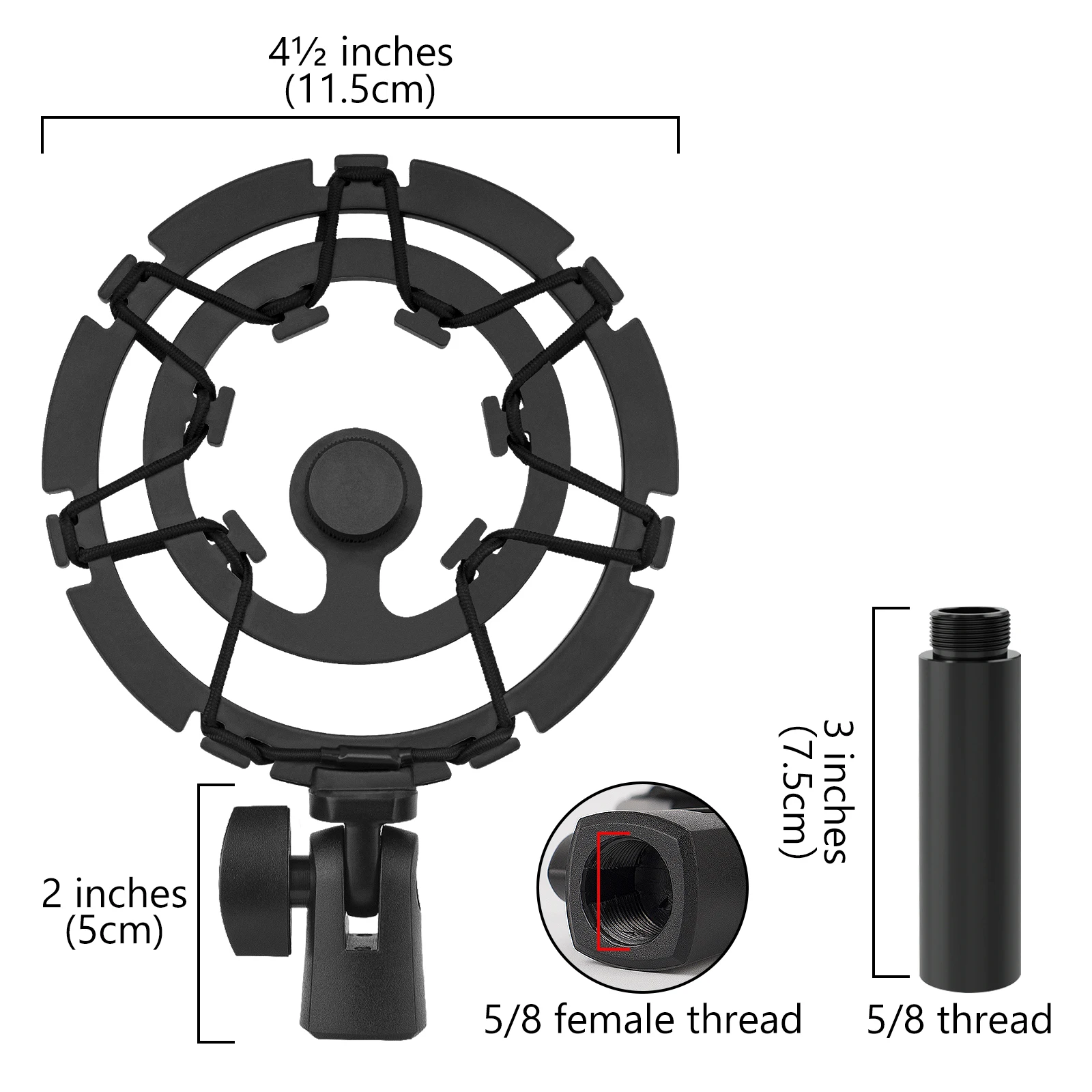 Geekria for Creators Microphone Shock Mount Compatible with Razer Seiren X, Mini, V2 Pro, V2 X, Elite