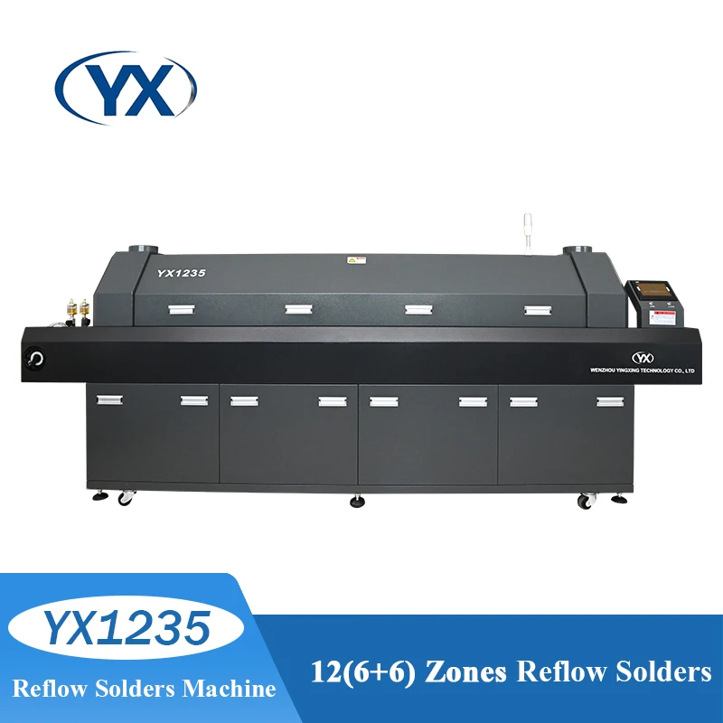 PCB Soldering Pick and Place Reflow Owen Machine YX1235 with12 Heating Zone Upper 6 Lower 6 PC Control System