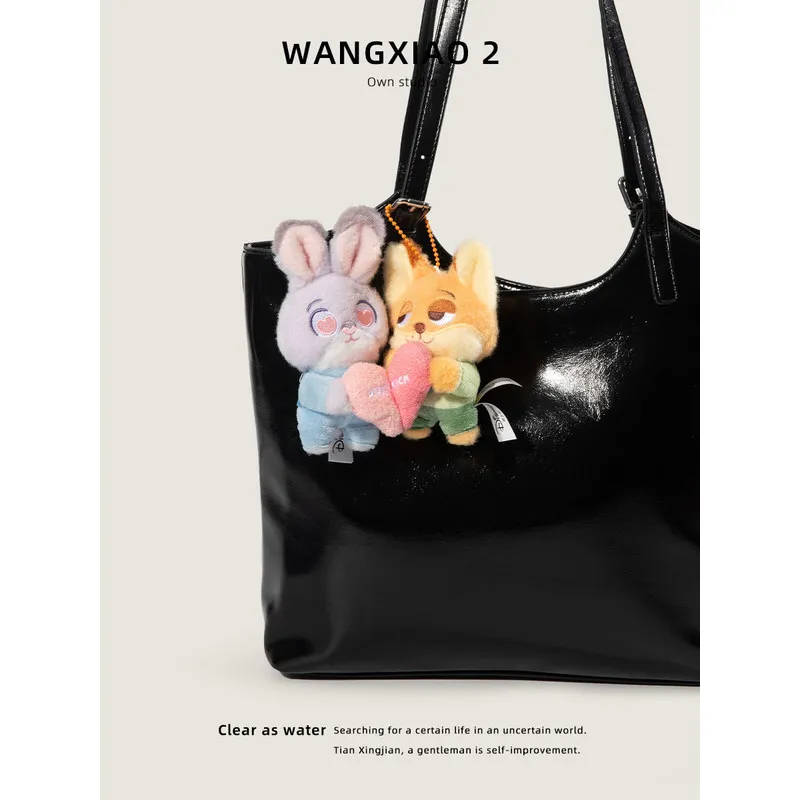 애니메이션 주토피아 닉과 주디 커플 봉제 인형 키체인 장식 귀여운 휴대용 학교 가방 펜던트 액세서리 생일 선물