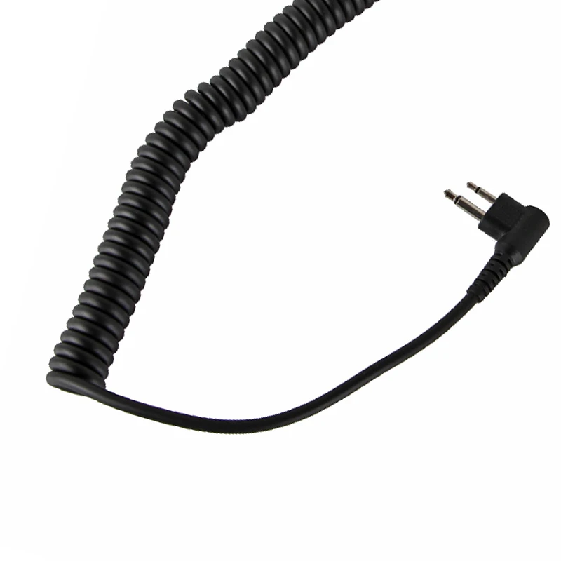 Cabo de microfone de alto-falante de 2 pinos e 4 fios linha de mola para Motorola GP88S GP3688 GP2000 PMMN4013A HGC