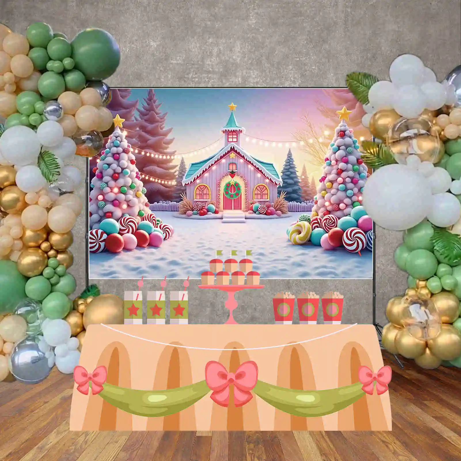 MOON.QG 2024 Christmas Photography Background Xmas Tree Room New Year Photozone Backdrop Children Studio Photozone Accessories