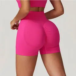 Women Seamless Sports Short Yoga Legging Shorts Squat Proof High Waist Fitness Tight Shorts Cycling Workout Gym Ribbed Shorts