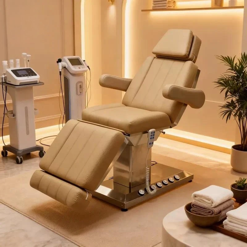 for Professional Modern Beauty Bed Adjustable Height Angle Custom Color Salon Massage Table Facial Treatment Furniture