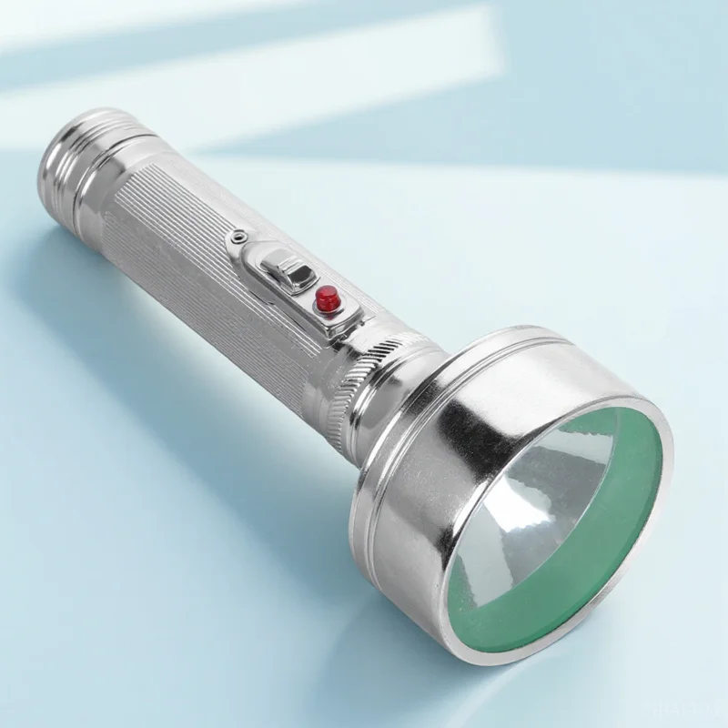 Vintage Metal Flashlight Old Fashioned Aluminum Retro Style Decorative Home Use Operated Night Light Unique Photo Prop