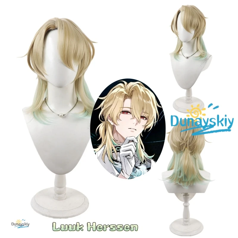 

Luuk Herssen парик для косплея короткий блондин смешанный голубой градиент многослойные волосы Wuthering Waves Startorch Academy Хэллоуин вечерние женские