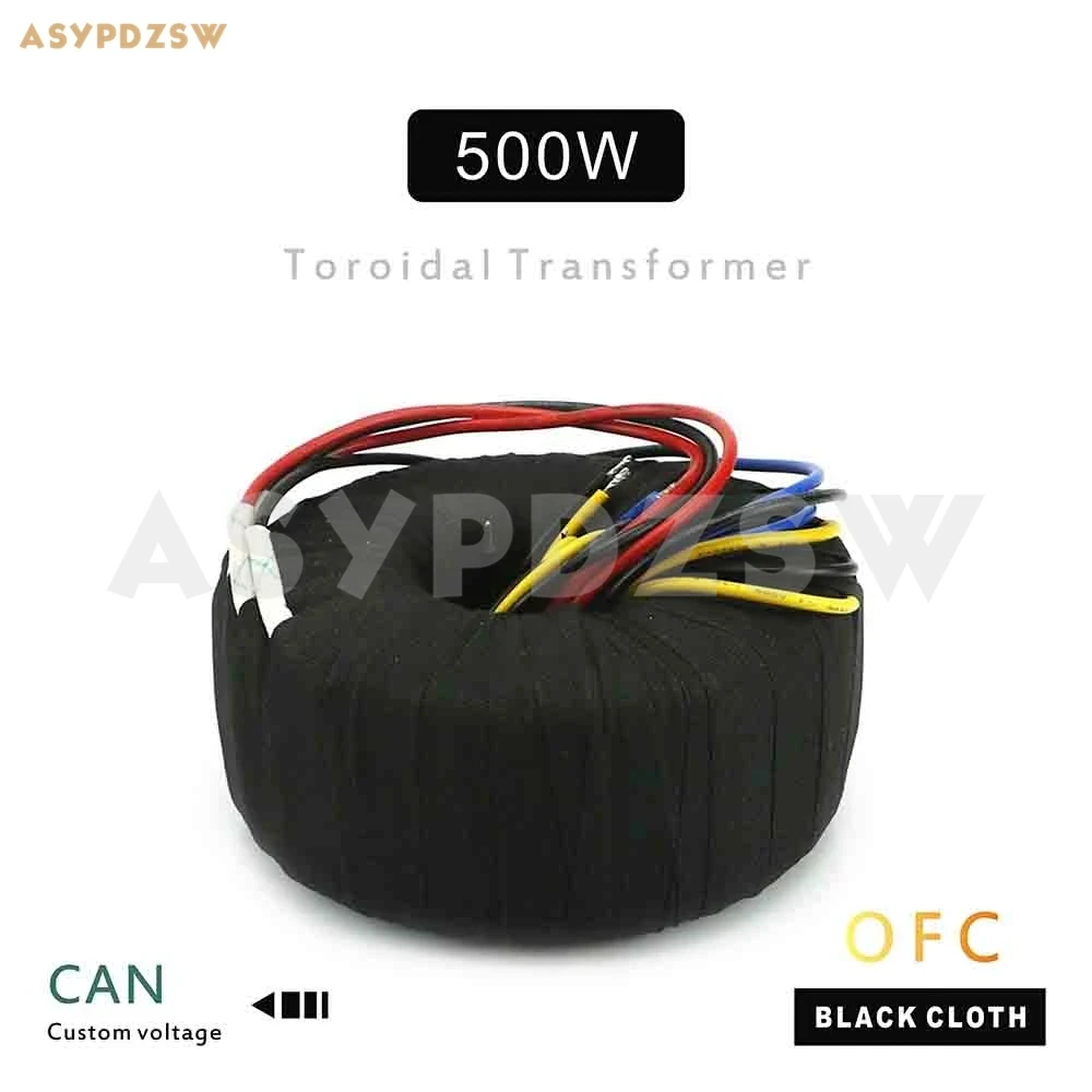 

115V/230V 500VA IN Black cloth OFC Toroidal transformer 500W 16V-0-16VX2+12VX2 19VX2+12VX2 Output / Accept customized voltage