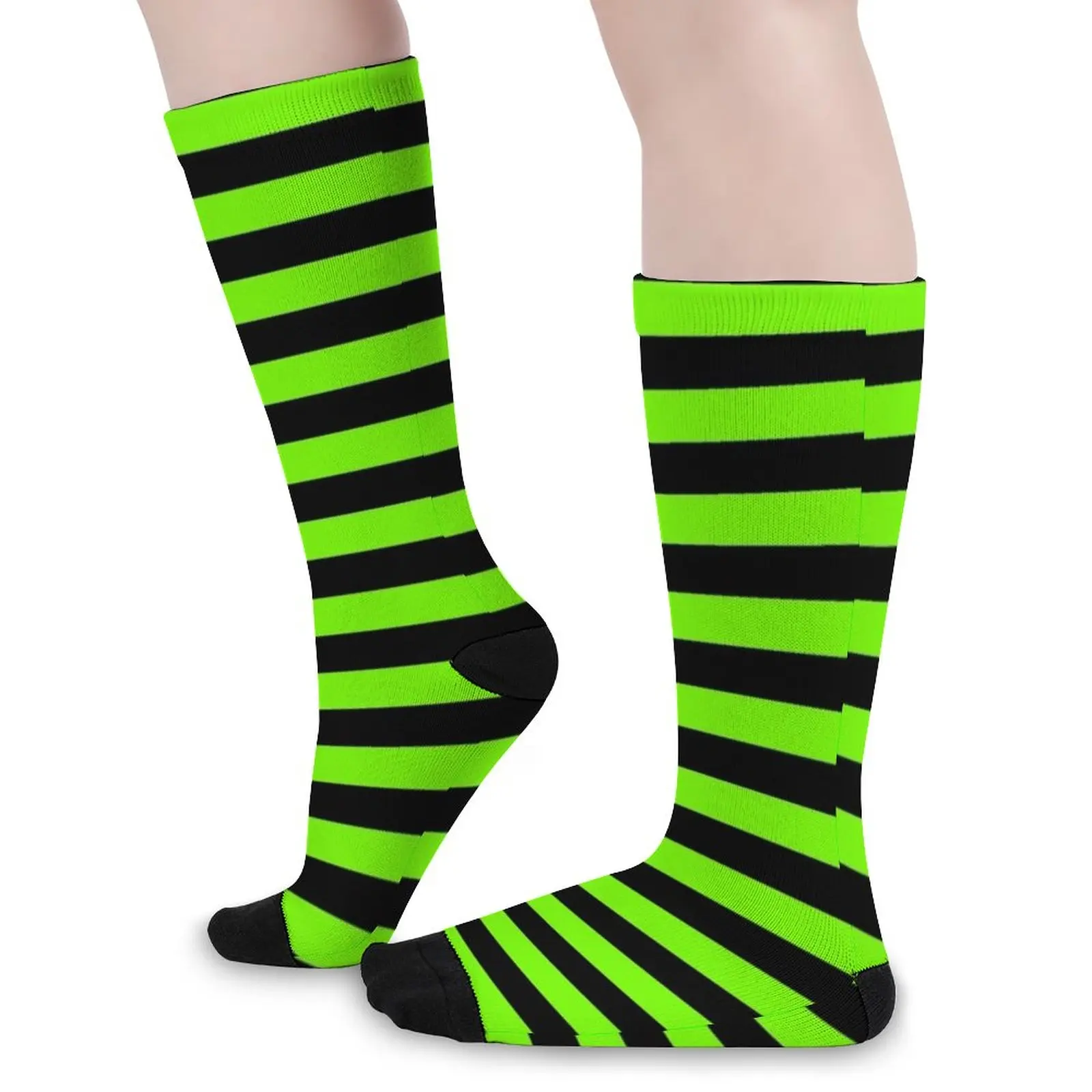 Calze a righe verde Lime e nere calze sportive calze riscaldate donna calze uomo