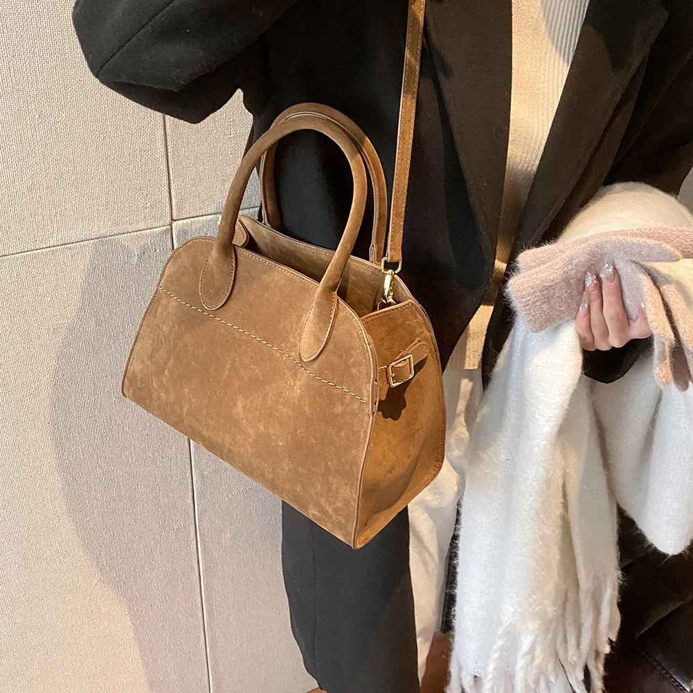 Suede Tote Bag for Women Fashion Shoulder Bags Large Capacity Shopper Bag Trendy Luxury Design Crossbody Messenger Carrying Bag