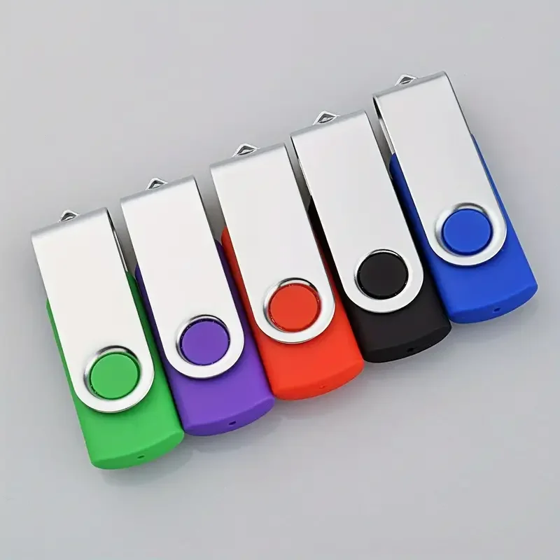 5Pcs/Lot Free Custom Laser Engraving LOGO Color Metal Clip USB2.0 Flash Drive 2GB 4GB 8GB 16GB 32GB 64GB 128GB