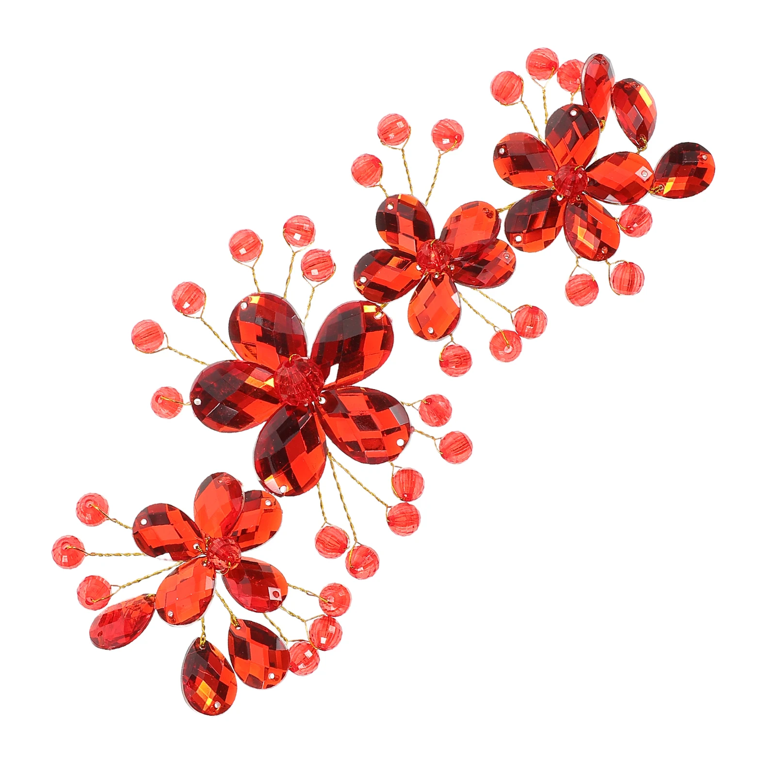 

Burgundy Crystal Headpiece Bridal Hair Vine B Glass Jewelry For Wedding Accessories Women Pearl Teardrop
