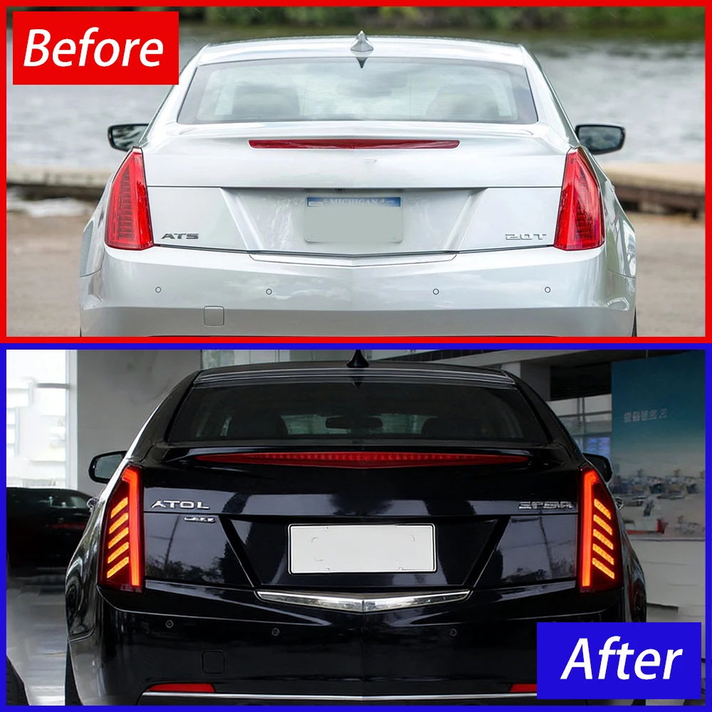 For CADILLAC ATS 2013-2023 Car Taillights Assembly Upgrade LED Streamer Turn Light Start Animation Plug and Play Accessories