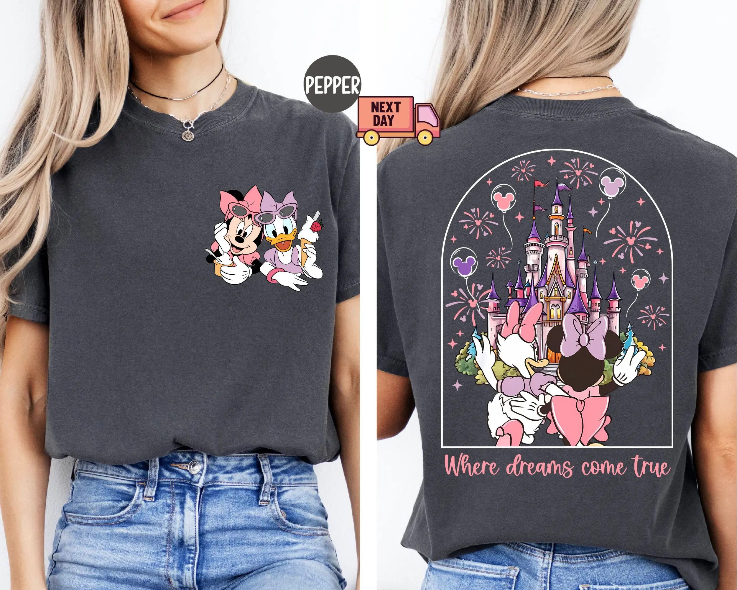 2025 Disney Minnie/Duck Summer Pure Cotton Short Sleeved Shirt For Women's Girlfriends Fashionable And Casual Versatile T-Shirt image 2