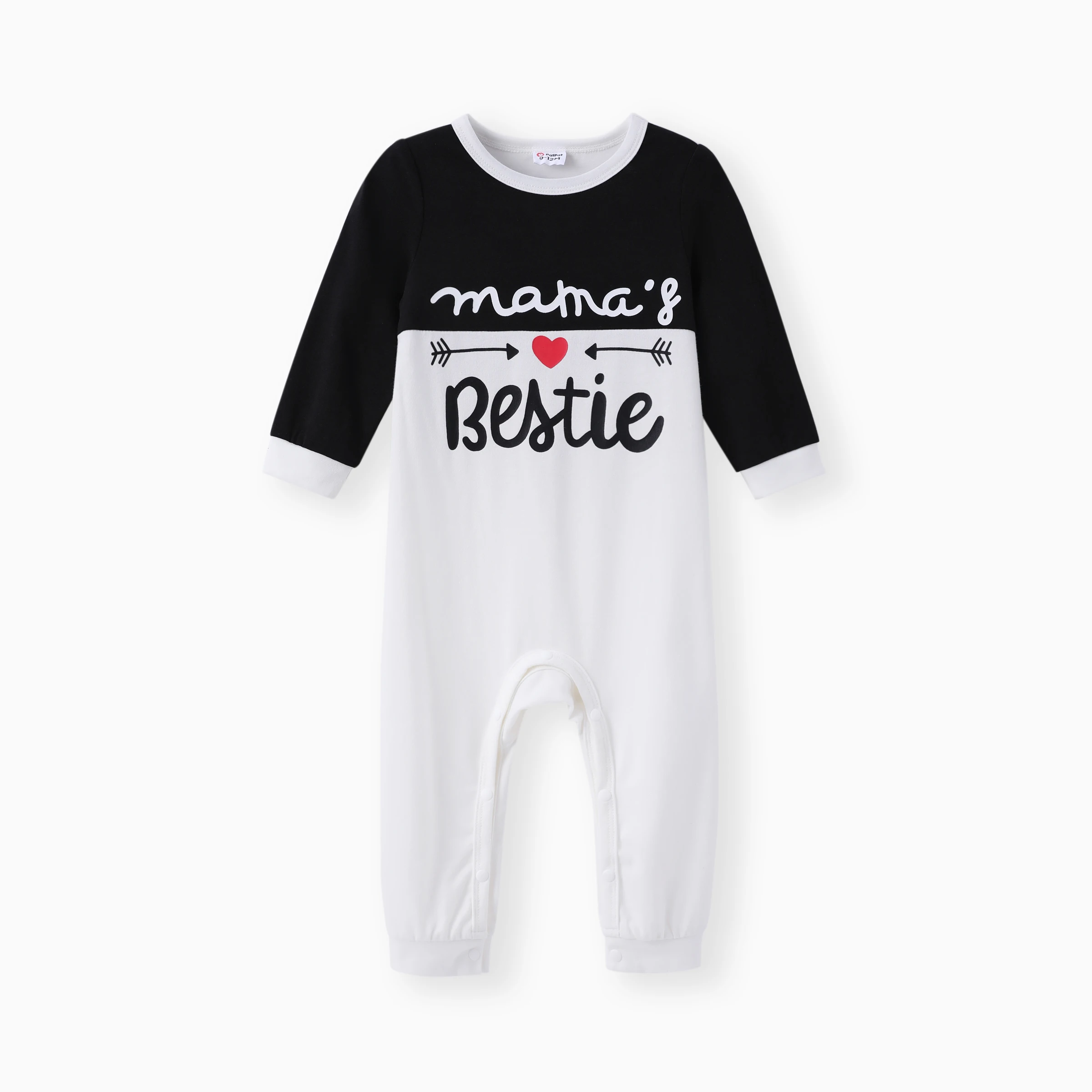 PatPat Baby Boy/Girl Letter Colorblock Jumpsuit