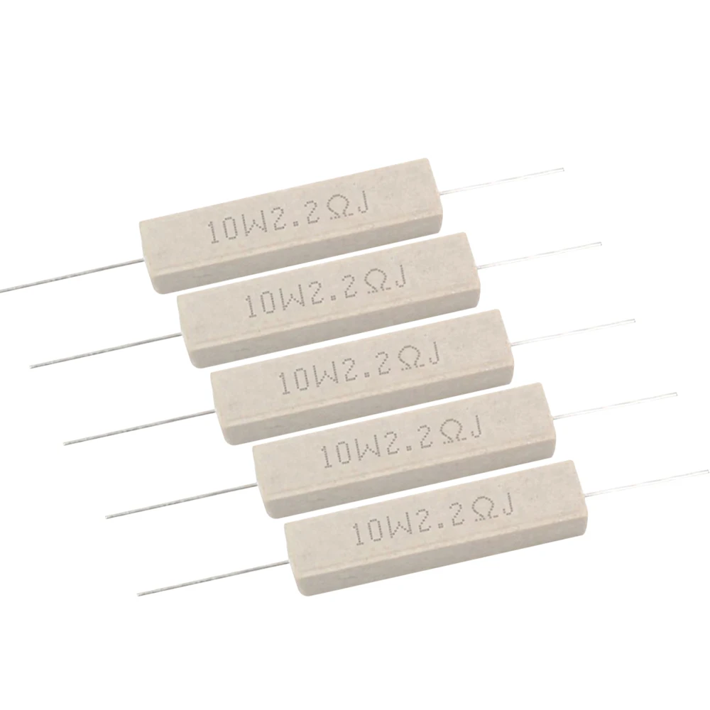 10PC 10W ความต้านทานเซรามิคซีเมนต์ ความต้านทานไฟฟ้า 0.1 ~ 100K 0.01 0.1 0.25 10 0.33 0.5 1 2 4.7 5 8 10 15 20 25 30 100R 1K 10Kohm