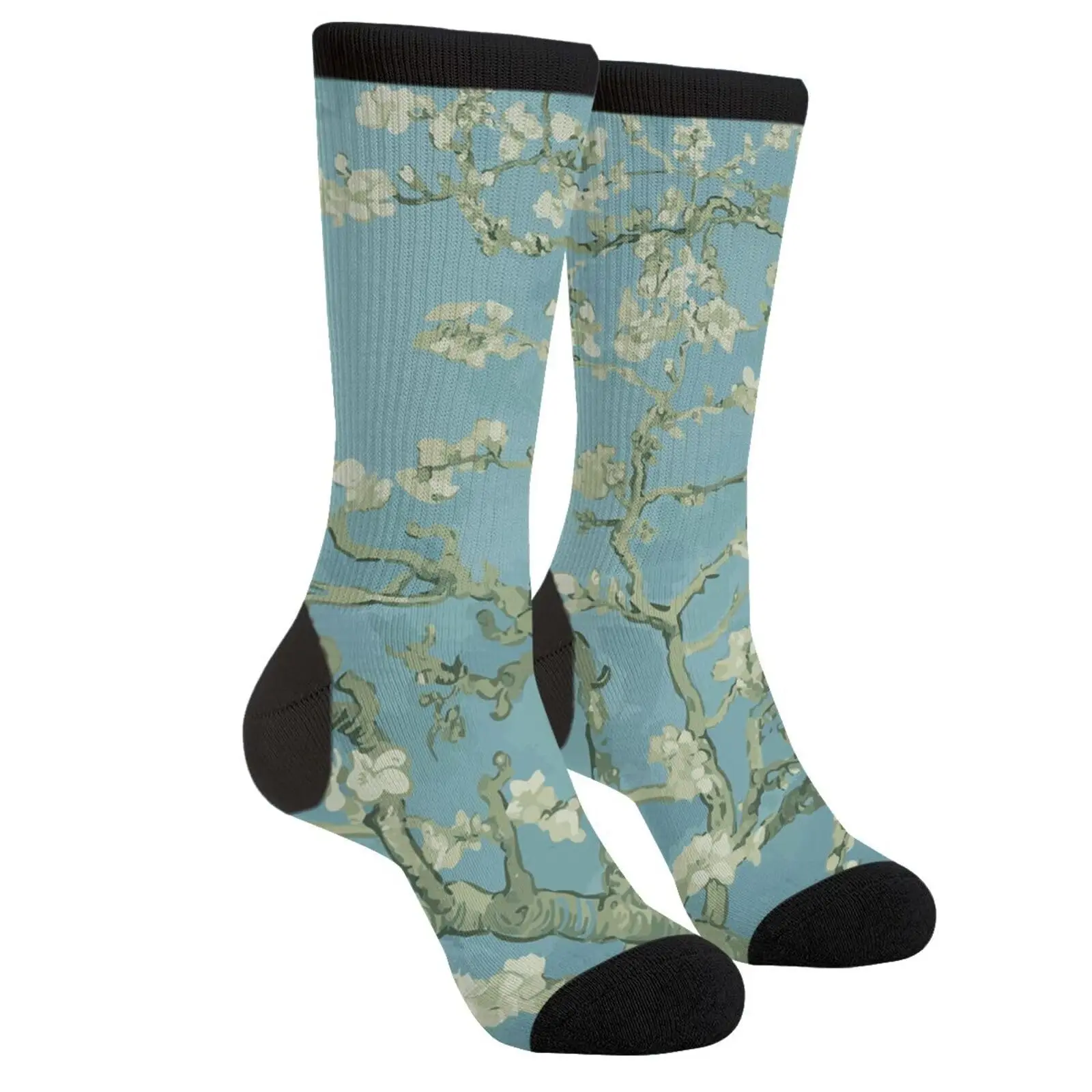 Van Gogh Almond Blossom Abstract Floral Painting Casual Funny Funky Novelty Socks For Men Women