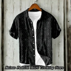 New Shopping Men's Shirt 3D Print Summer Casual Japanese Style Retro Linen Shirt Loose Independent Station XS-5XL