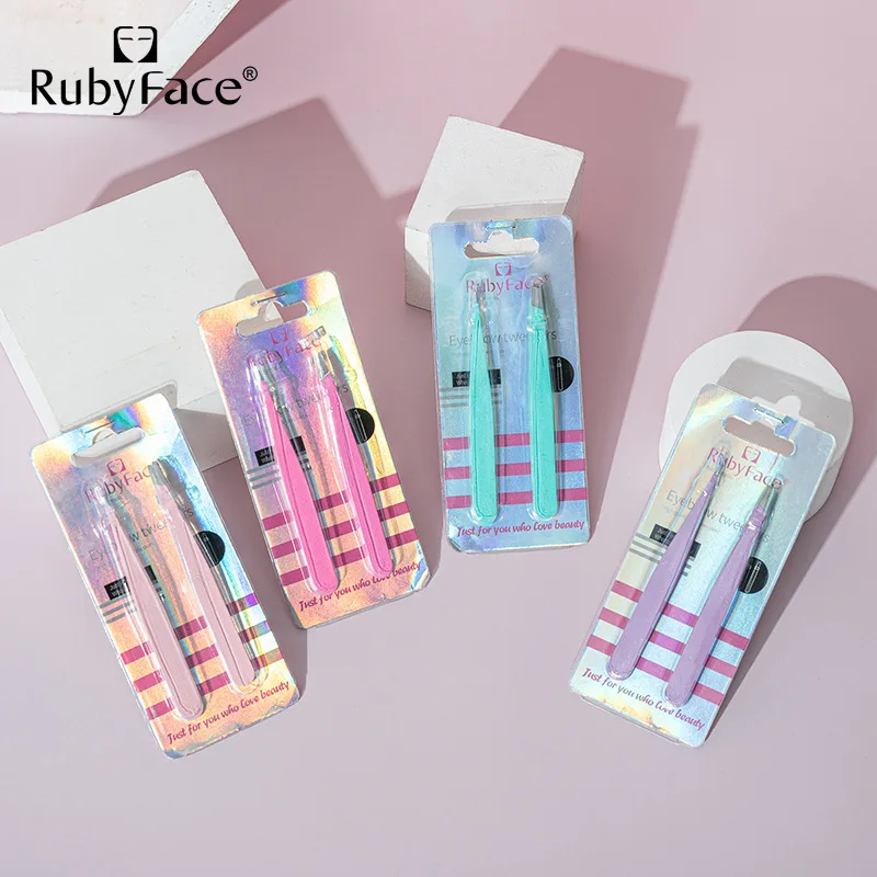 Pinça colorida curvada reta de aço inoxidável, 2 peças para arte em unhas, adesivo, ferramenta de seleção de strass, maquiagem, cílios postiços, ferramenta diy