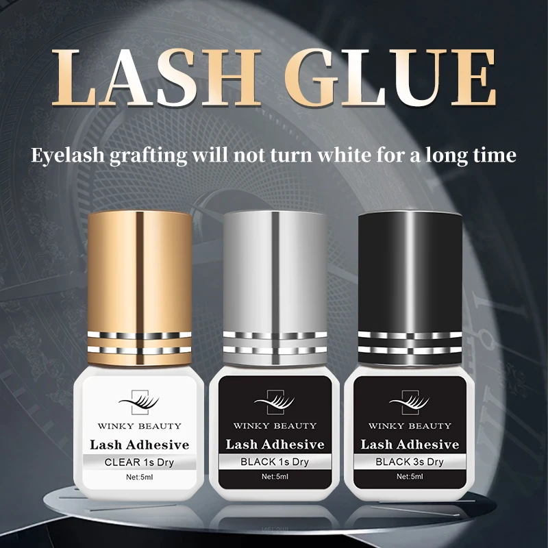

winky beauty 1/3 Second Fast Drying Strong False Eyelash Extension Glue Adhesive Retention 5-7 Weeks Low Smell Mink Eyelash Glue