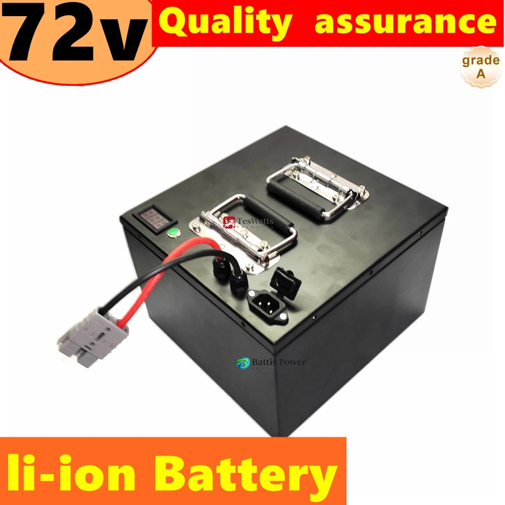 LRKKEscooter Battery 72V 20Ah 30ah 35ah 40ah 50ah Lithium Ion with BMS for Tricycle Motorcycle Scooter+Charger