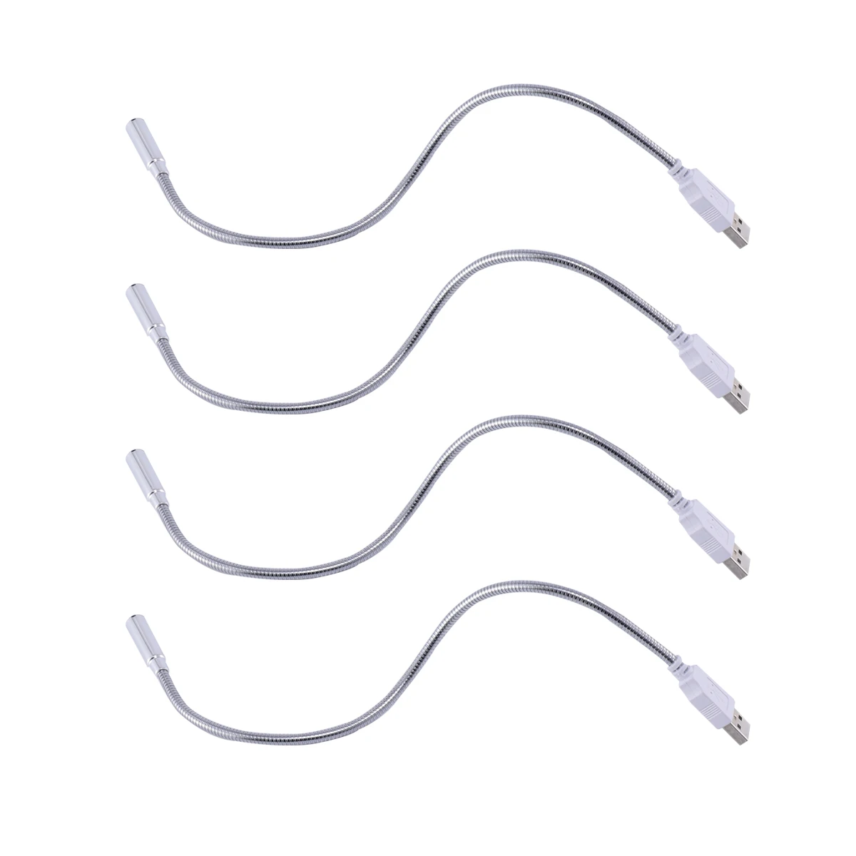 

4pcs Keyboard Eye Protection LED Lamp USB Flexible Gooseneck Laptop Reading Light Portable Small Size Easy Carry Gift