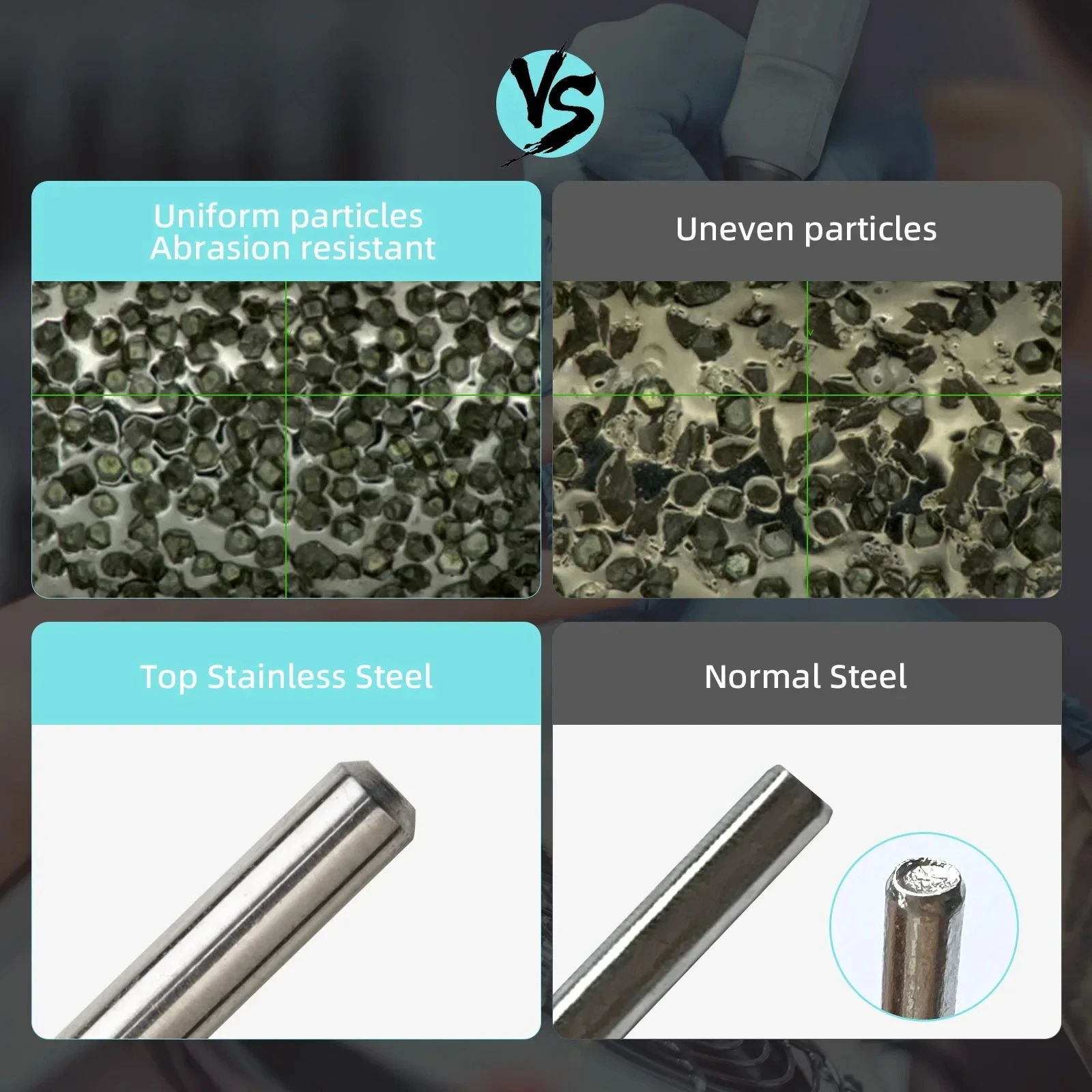 หัวเจียรเล็บแบบยาว 4 มม. สำหรับทำความสะอาดหนังกำพร้า, หัวเจียรเล็บเพชรรัสเซียไทเทเนียมสำหรับขจัดหนังกำพร้า, อุปกรณ์ทำความสะอาดเล็บ