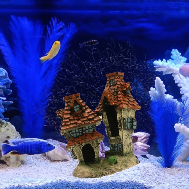 Mini Simulation Castle Resin Realistic Aquarium European Style False Castle Fish Tank Aquarium Plant Aquarium Supplies