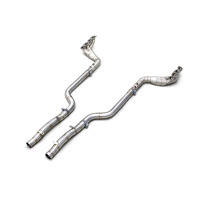 OBM Long Tube Exhaust Pipes With Heat Shield for Mercedes-Benz C63 AMG W204 6.2L 2012-2015 Stainless Steel Manifold Factory