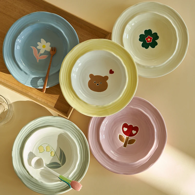 

High Appearance Level Ceramic Cutlery Soup Plate Deep Plate Steak Pasta Plate Dessert Breakfast Plate Household Dish Plate