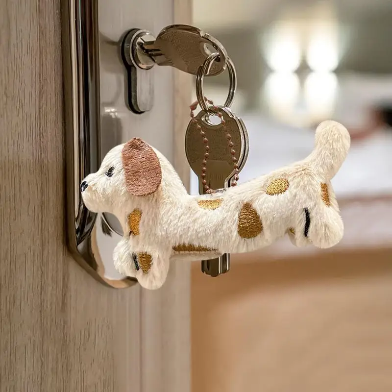 Plush Bag Charm Dachshund Plush Keychain Stuffed Puppy Cartoon Keyring Backpack Decoration For Classroom Graduation Birthday
