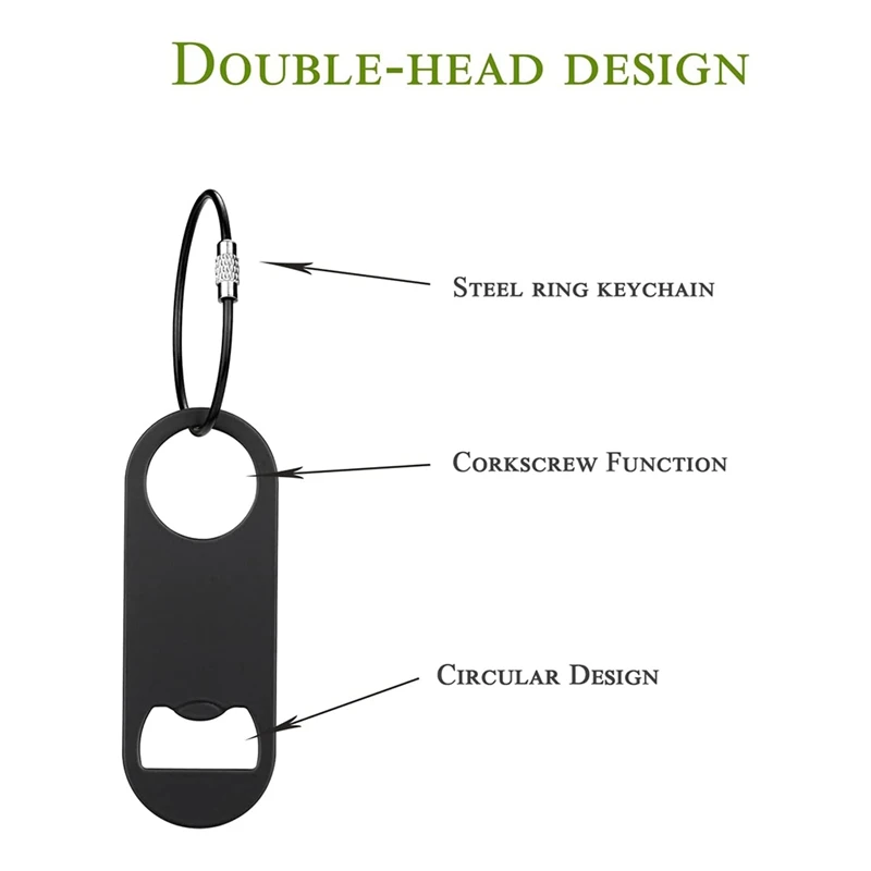 Top-10PACK Stainless Steel Flat Bottle Opener With Keychain- Bar Key-Beer Bottle Opener For Kitchen, Bar Or Restaurant