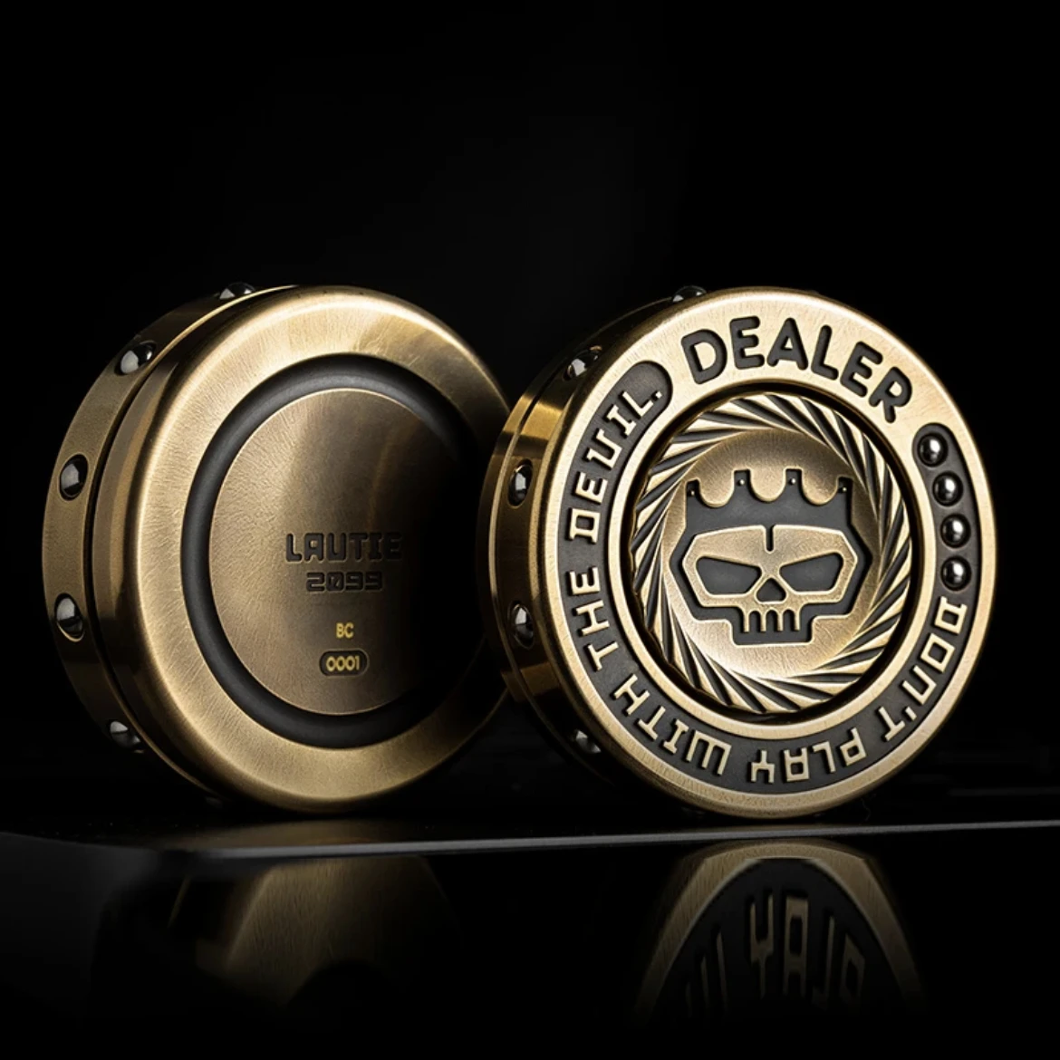 LAUTIE 포커 칩 Fidget Spinner 슬라이더 스테인레스 스틸 EDC 장난감 금속 안티 스트레스 감각 ADHD Fidgeting Toys