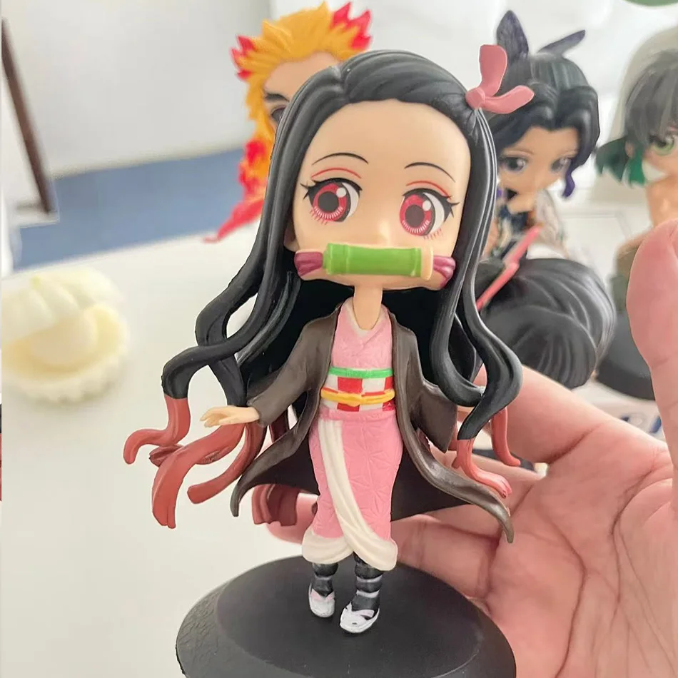 14cm Anime-Figur Nezuko Tanjirou Zenitsu Inosuke Kyoujurou Giyuu Kawaii Qposket PVC-Modell Spielzeug Kindergeschenk