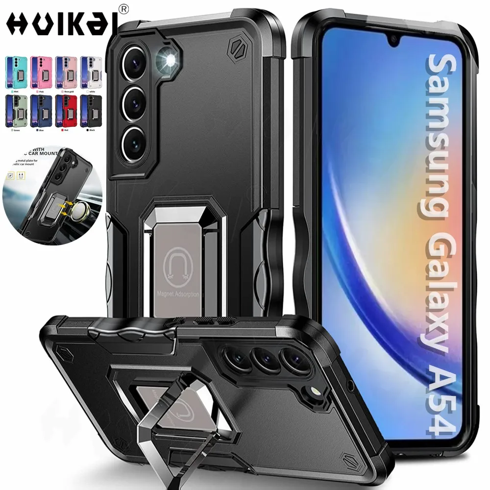 Shockproof Case For Samsung A54 A14 A53 A73 A13 A34 A24 A52S M53 M32 M31 Kickstand Magnetic Anti Scratch Hard Back Heavy Rugged