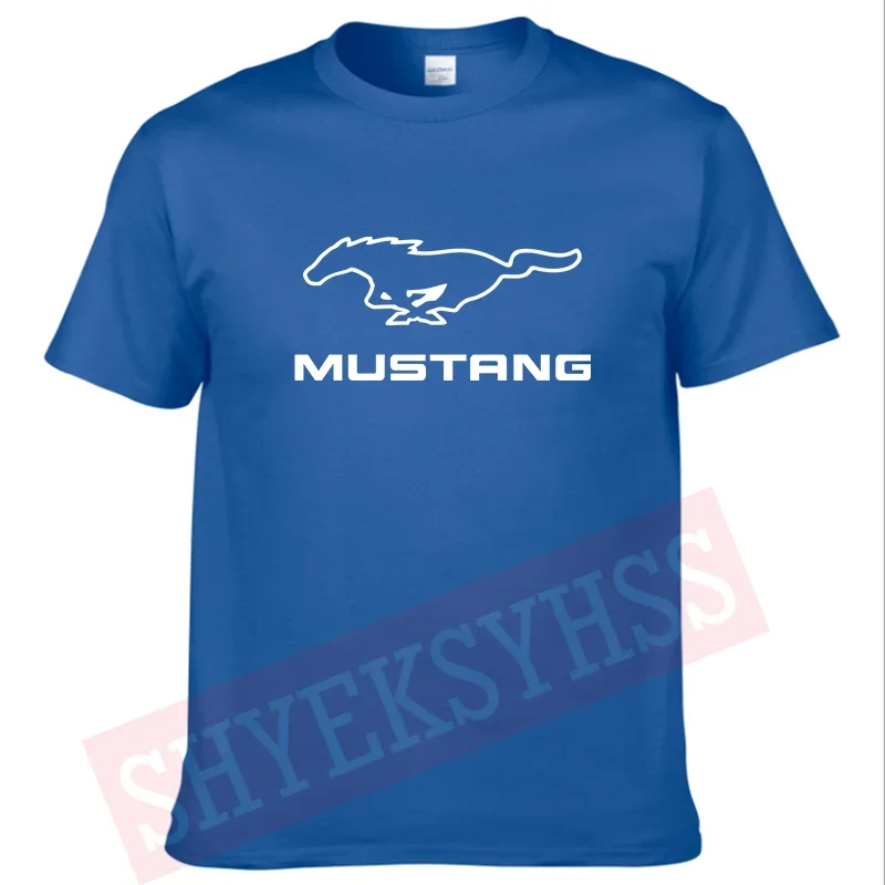 2024 Summer Men\'s T Shirt Mustang Muscle Car Printed Top Men\'s TShirt Fashion Short Sleeve Sports Fans T-Shirt