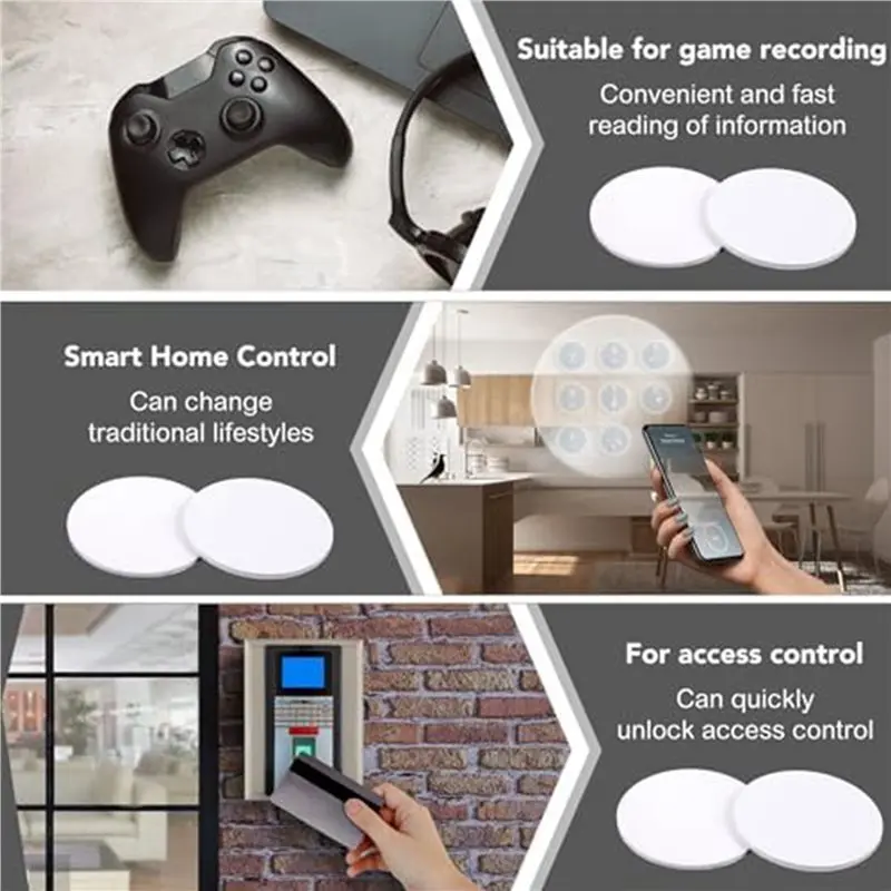 【THANKSGIVING DAY】180Pcs NFC Tagsntag 215 NFC Sticker Chip Round NFC Tag Rewritable NFC Card Sticky Back NFC Enabled Cell Phone