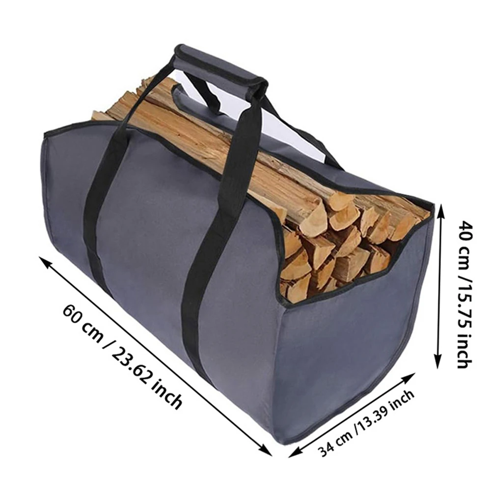 Borsa portaoggetti per legna da ardere Borsa portaoggetti per legna da ardere in tessuto Oxford di grande capacità resistente ai graffi Borsa tote per legna da ardere per esterni