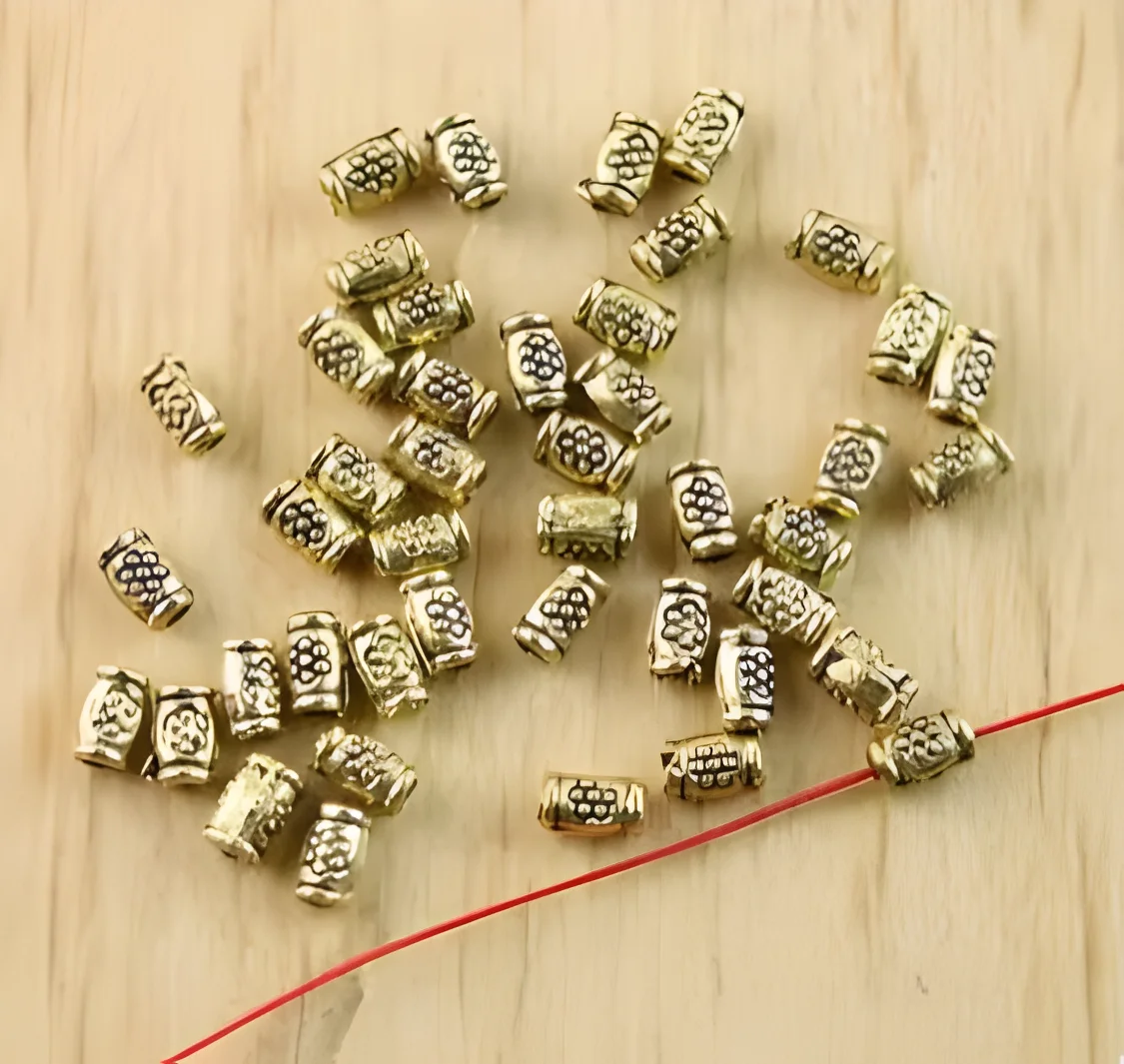 

200pcs 4.2mm Alloy matel antiqued gold crafted tube spacer beads HWH1314