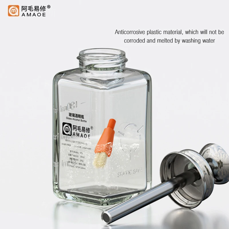 AMAOE Replaceable Double-Head Cleaning Brush Anti-Static Brush for Mobile Phone Computer Motherboard CPU IC Cleaner Repair Tools