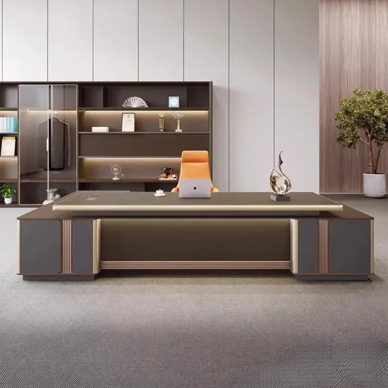 Office Desk Computer Desks For Chair Filing Cabinet With Storage Modern Luxury Boss Director Senior Sense President Executive