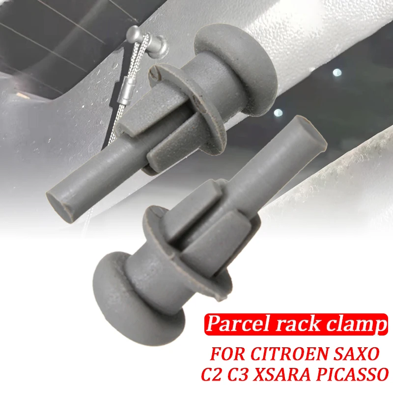 2X 10X  Parcel Shelf Hanger Clips For CITROEN SAXO C2 C3 XSARA Picasso Grey Push Retainer Rear Boot Trunk Cord Strap String