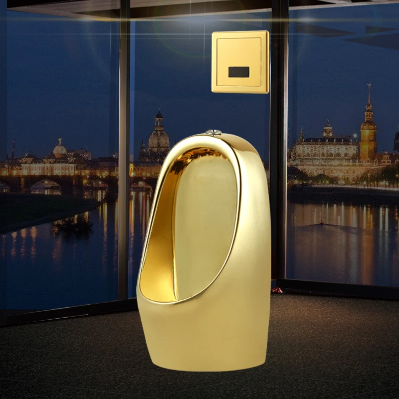 Wall-mounted intelligent induction gold urinal wall-mounted men