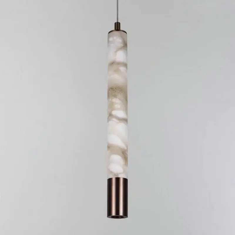 Italy Luxury Marble Pendant Light with Spotlight Minimalist Design for Bedroom Bedside Reading Hanging Alabaster Light BB745FJ