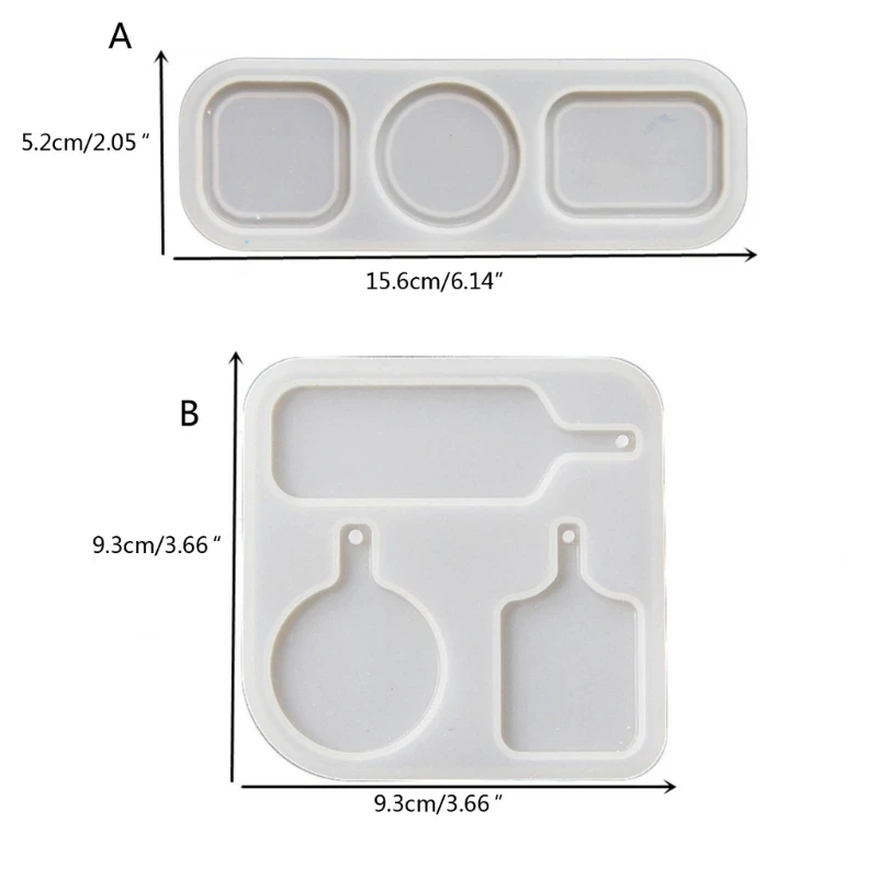 Bandeja jogo moldes resina epóxi mini placa brinco pingente moldes com furo para diy